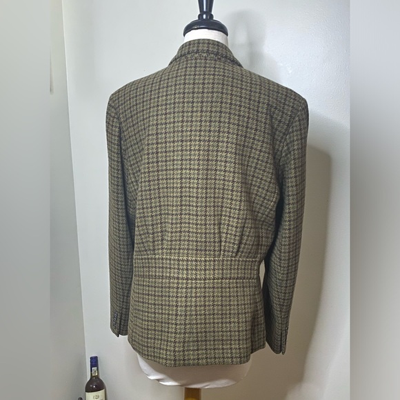Vintage Ralph Lauren Chaps! 💞Wool Blend Brown Chaps Houndstooth Riding Jacket - Picture 13 of 16